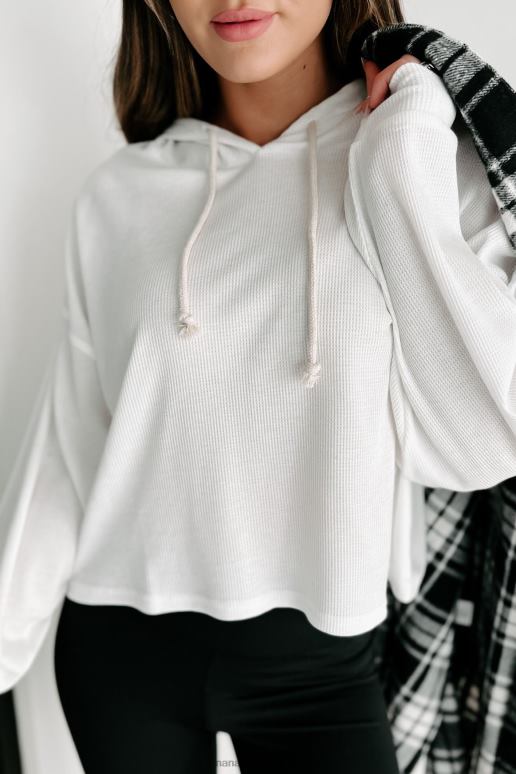 gebroken wit wafeltop met capuchon NanaMacs HPTT658