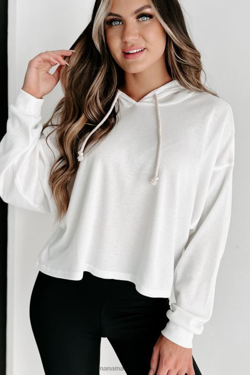 gebroken wit wafeltop met capuchon NanaMacs HPTT658