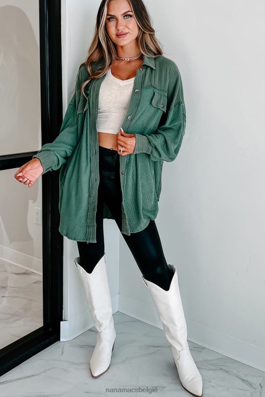 groente check your attitude oversized overhemd van gemengde stof NanaMacs HPTT1768