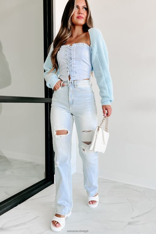 hemelsblauw trekken het samen gebreide bolero bolero NanaMacs HPTT1130