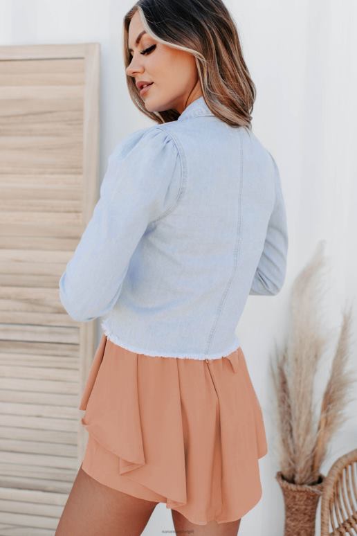 licht self starter kancan cropped denim overhemd NanaMacs HPTT1325