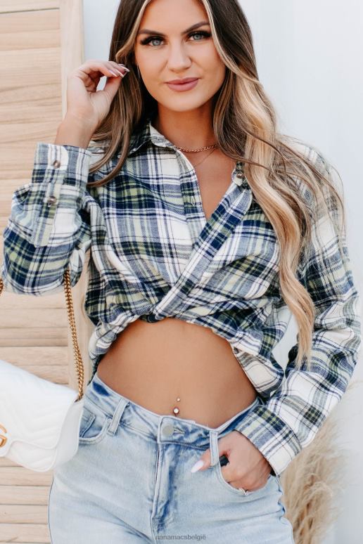 marine vrolijke energieke geruite flanellen top NanaMacs HPTT939