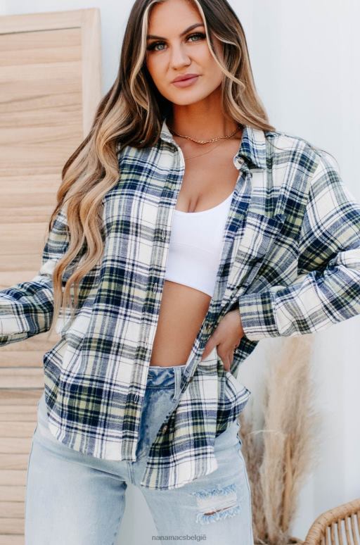 marine vrolijke energieke geruite flanellen top NanaMacs HPTT939