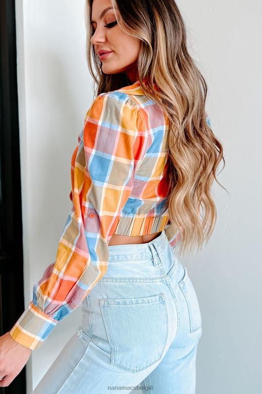 oranje multi change my mind geruite cropped overslagtop NanaMacs HPTT1311