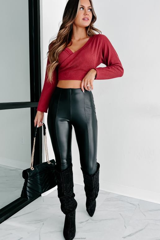 roodbruin one move overslag top met lange mouwen NanaMacs HPTT929