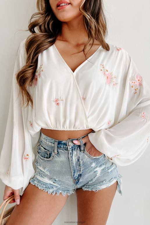 room Meredith geborduurde top met bloemenprint NanaMacs HPTT815