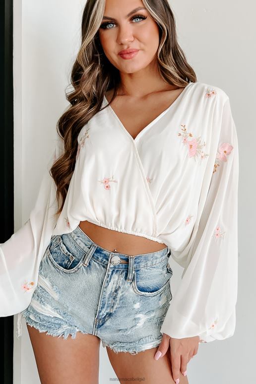 room Meredith geborduurde top met bloemenprint NanaMacs HPTT815