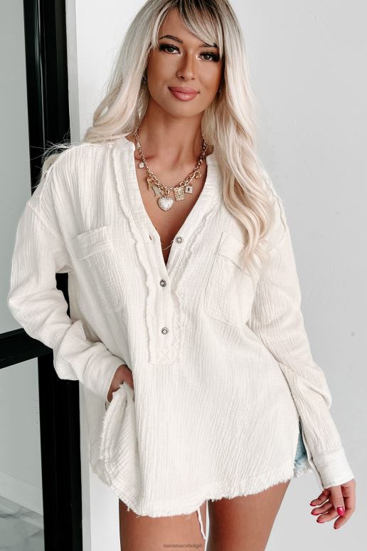 room casual perfectie getextureerde top met lange mouwen NanaMacs HPTT889