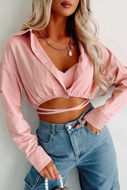 roze Sweet Strides gestripte topset NanaMacs HPTT1153