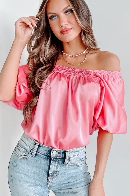 roze friend zone top met pofmouwen NanaMacs HPTT922