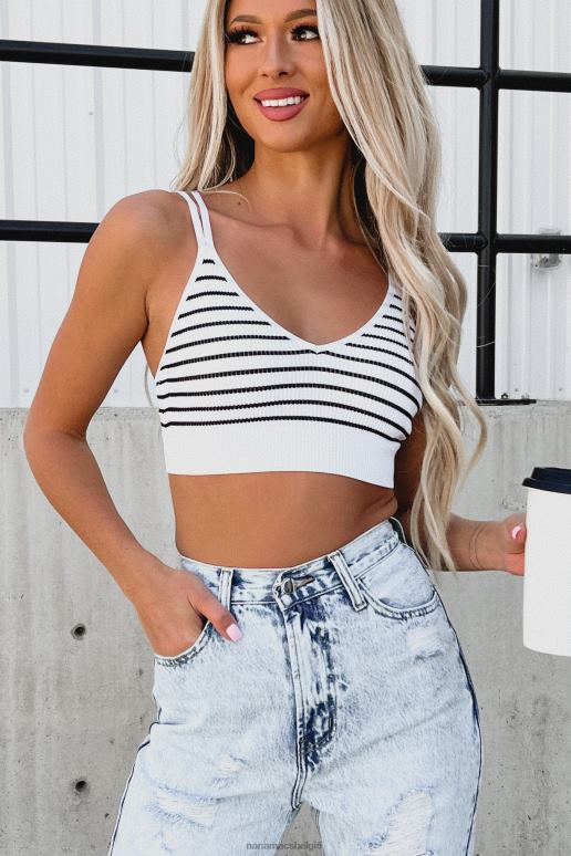 wit verdien mijn strepen gestreepte bralettetop NanaMacs HPTT1307