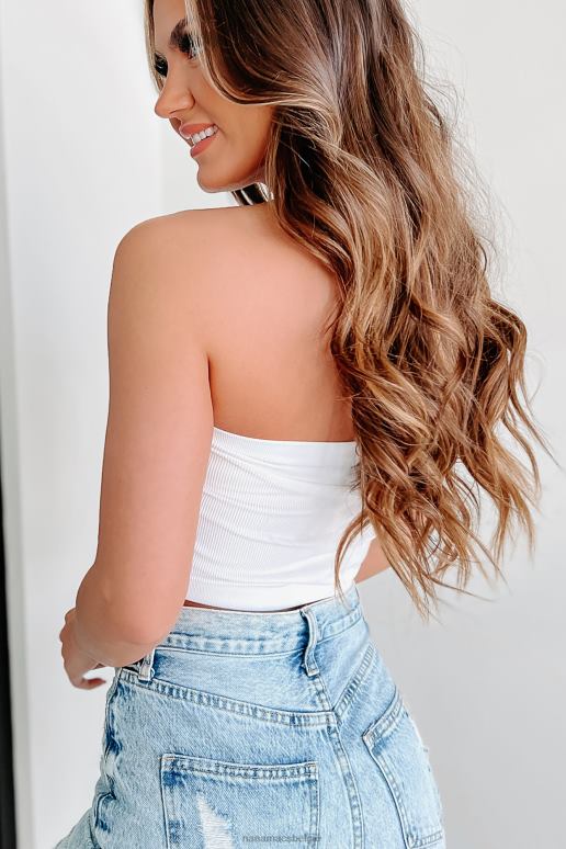 wit zal de naadloze crop tube top niet terugdeinzen NanaMacs HPTT581