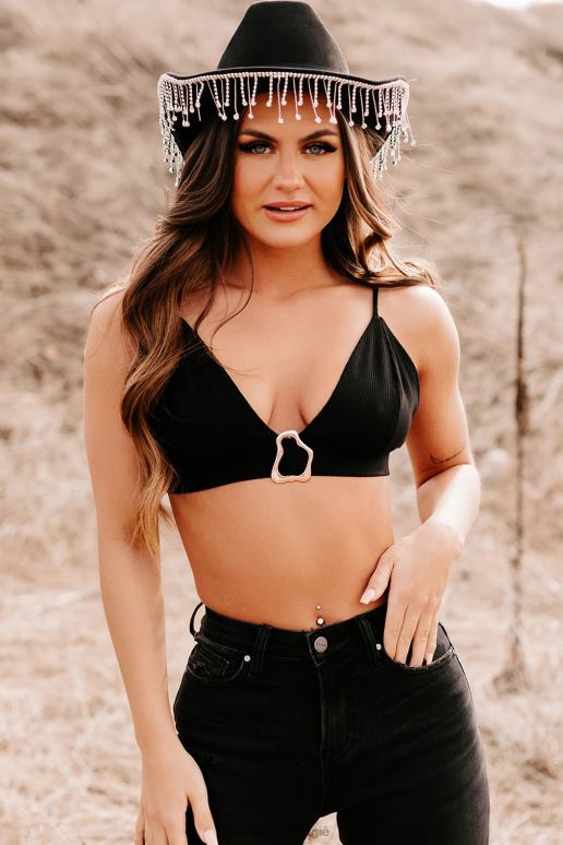 zwart emani geribbelde bralette top NanaMacs HPTT1165