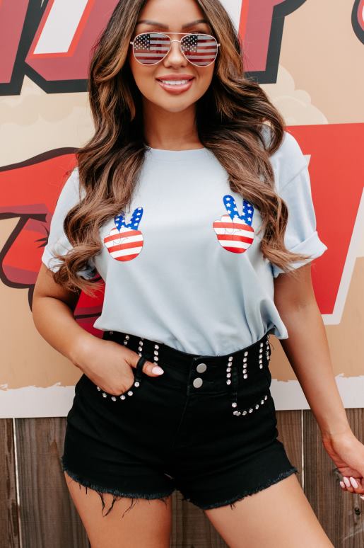 blauw vrede uit grafisch t-shirt NanaMacs HPTT3570