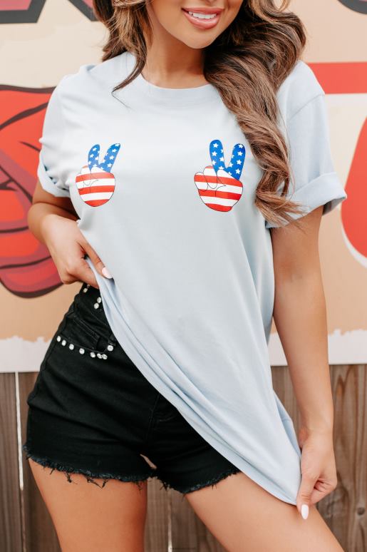 blauw vrede uit grafisch t-shirt NanaMacs HPTT3570