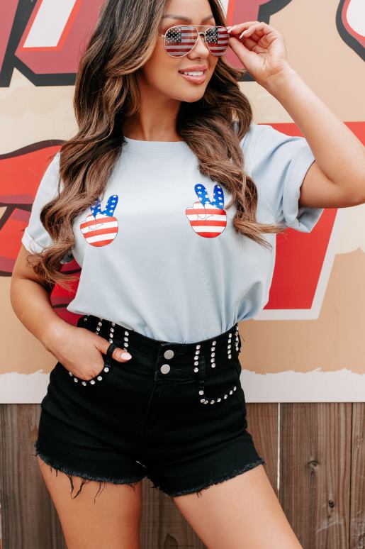 blauw vrede uit grafisch t-shirt NanaMacs HPTT3570