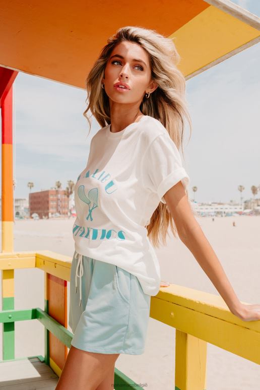 gebroken wit malibu atletiek tennis grafisch t-shirt NanaMacs HPTT937