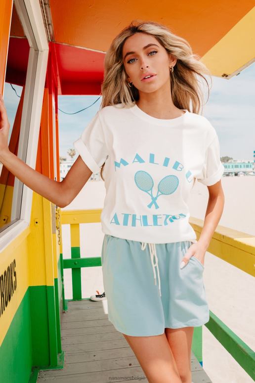 gebroken wit malibu atletiek tennis grafisch t-shirt NanaMacs HPTT937