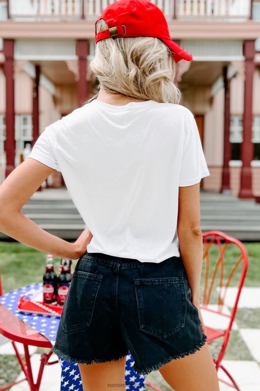 wit a-moo-rica cropped koe grafisch T-shirt NanaMacs HPTT1090