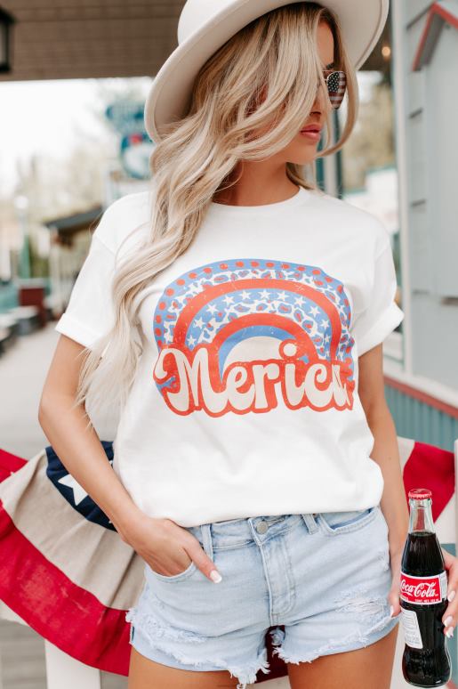 wit regenboogrevolutie grafisch t-shirt NanaMacs HPTT848