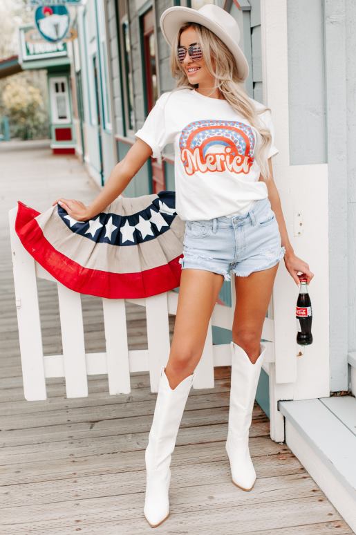 wit regenboogrevolutie grafisch t-shirt NanaMacs HPTT848