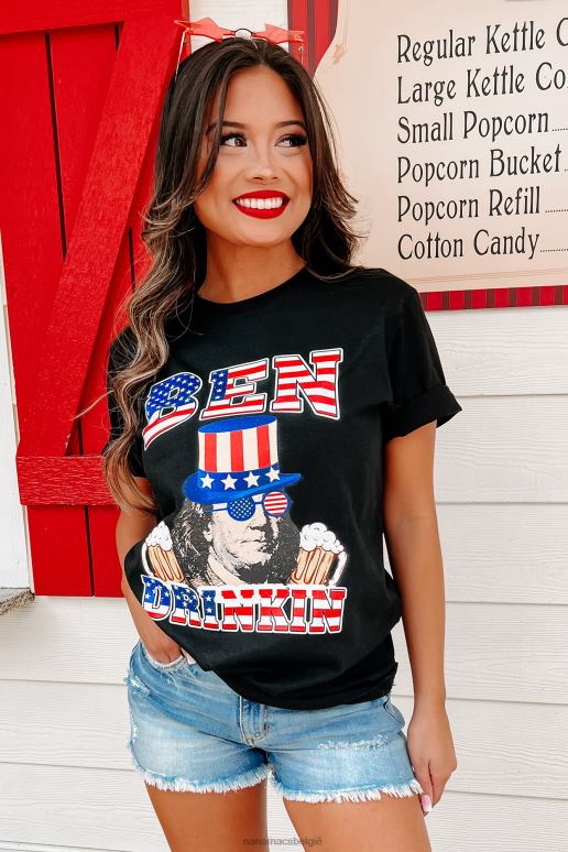 zwart ben drinkin grafisch t-shirt NanaMacs HPTT850