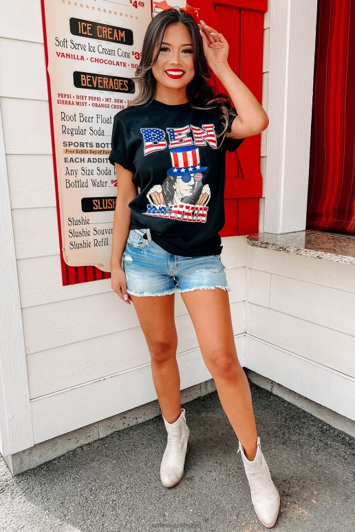 zwart ben drinkin grafisch t-shirt NanaMacs HPTT850