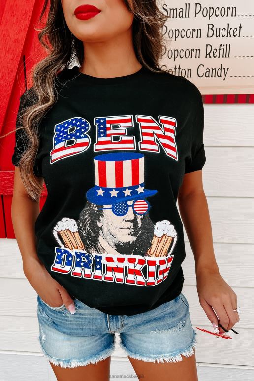 zwart ben drinkin grafisch t-shirt NanaMacs HPTT850