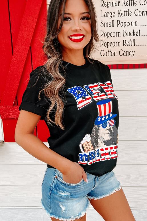 zwart ben drinkin grafisch t-shirt NanaMacs HPTT850