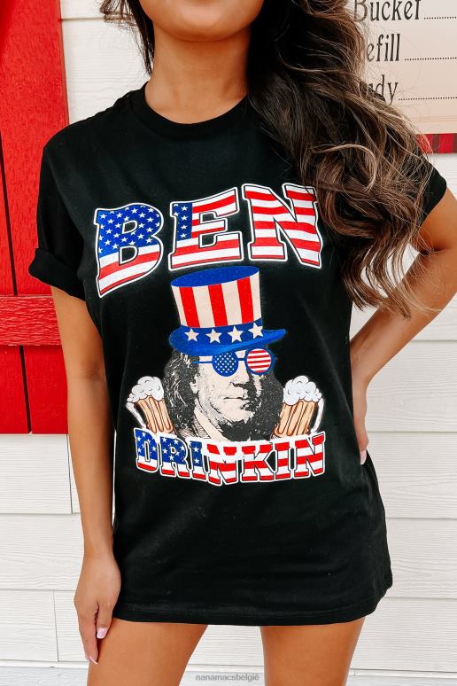 zwart ben drinkin grafisch t-shirt NanaMacs HPTT850