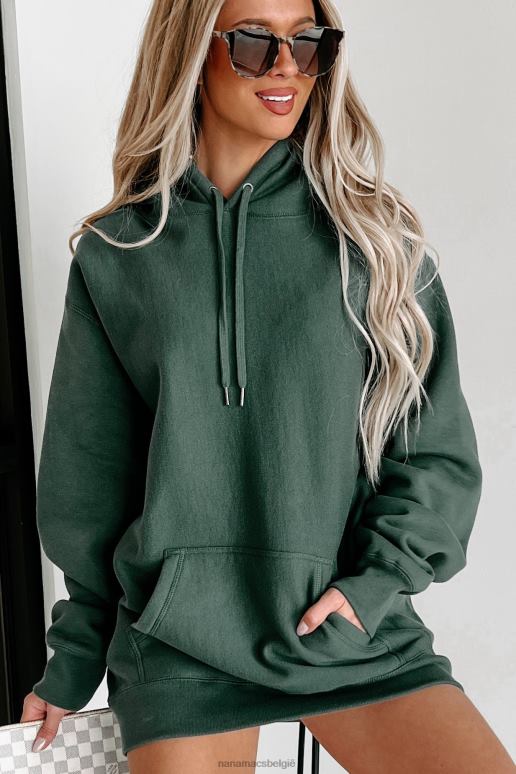 alpen groen geribbelde zware hoodie aan de zijkant NanaMacs HPTT655