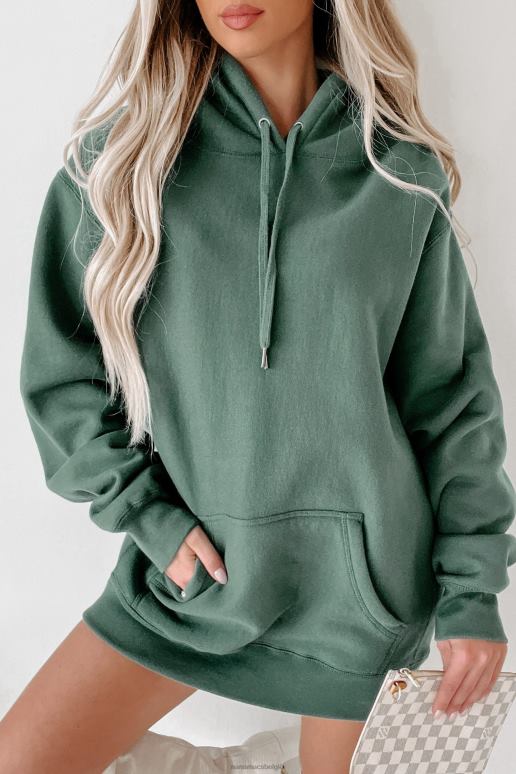 alpen groen geribbelde zware hoodie aan de zijkant NanaMacs HPTT655