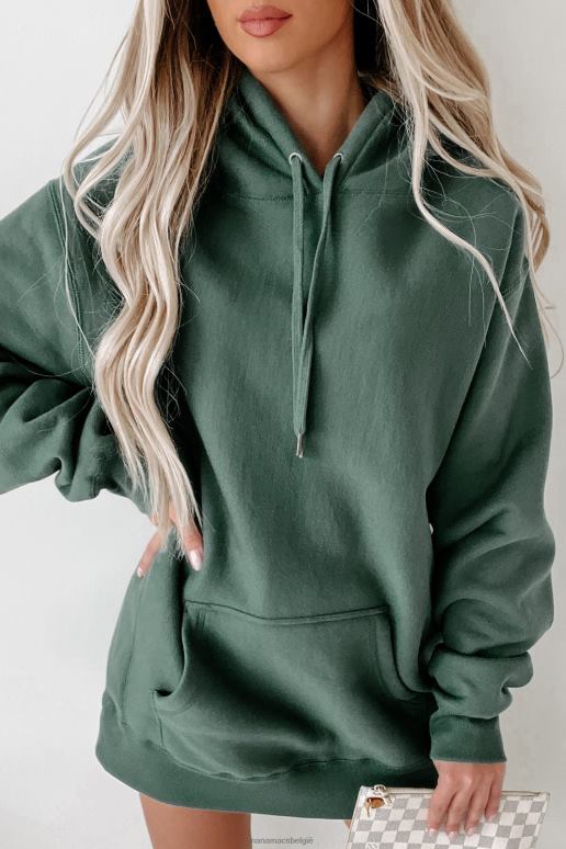 alpen groen geribbelde zware hoodie aan de zijkant NanaMacs HPTT655