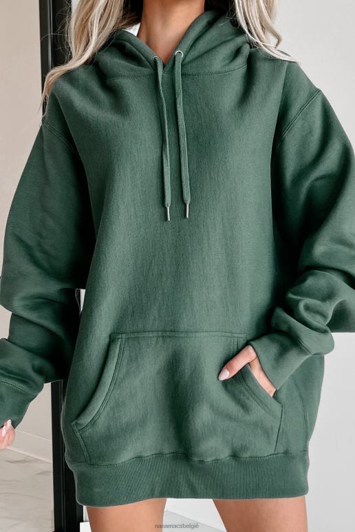 alpen groen geribbelde zware hoodie aan de zijkant NanaMacs HPTT655