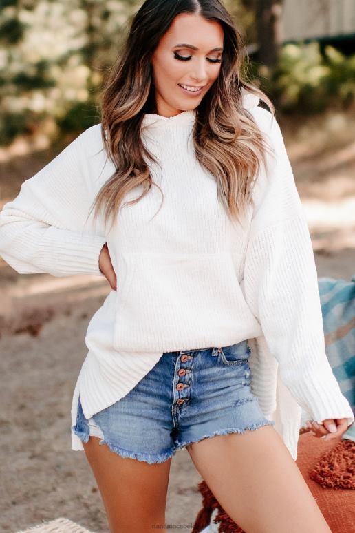 ivoor op zoek naar comfortabele chenille gebreide hoodie NanaMacs HPTT1739