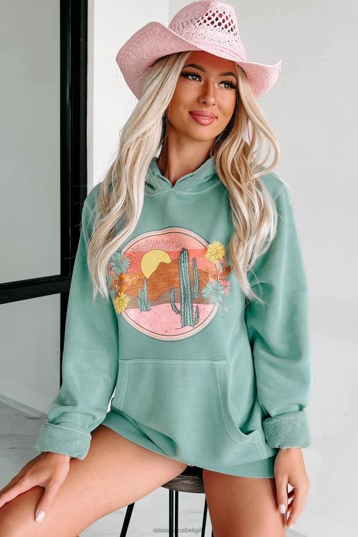 munt woestijn zonsondergangen vintage wash grafische hoodie NanaMacs HPTT3589