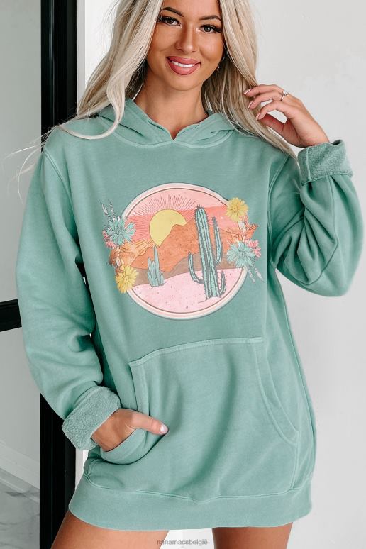 munt woestijn zonsondergangen vintage wash grafische hoodie NanaMacs HPTT3589