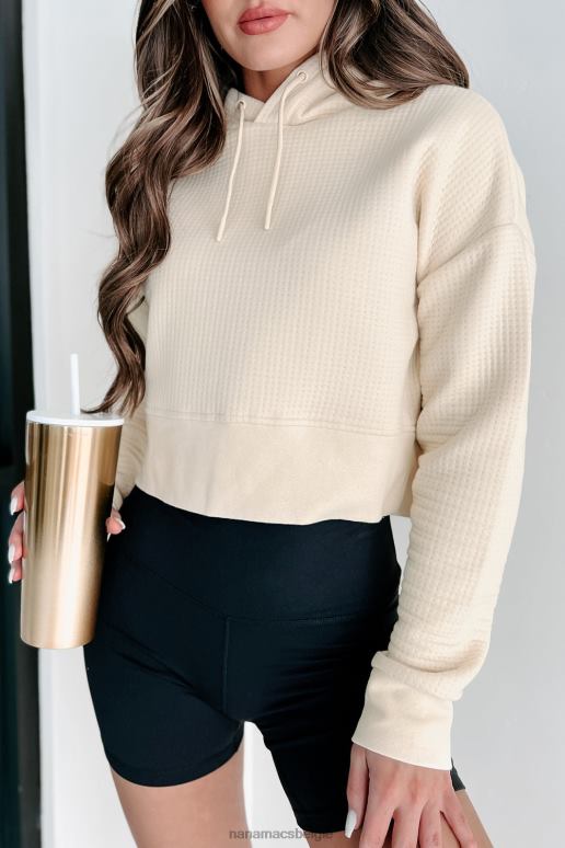 room perfect comfortabele cropped hoodie met textuur NanaMacs HPTT3760