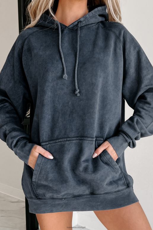 vintage spijkerstof hoodie met minerale wassing NanaMacs HPTT673