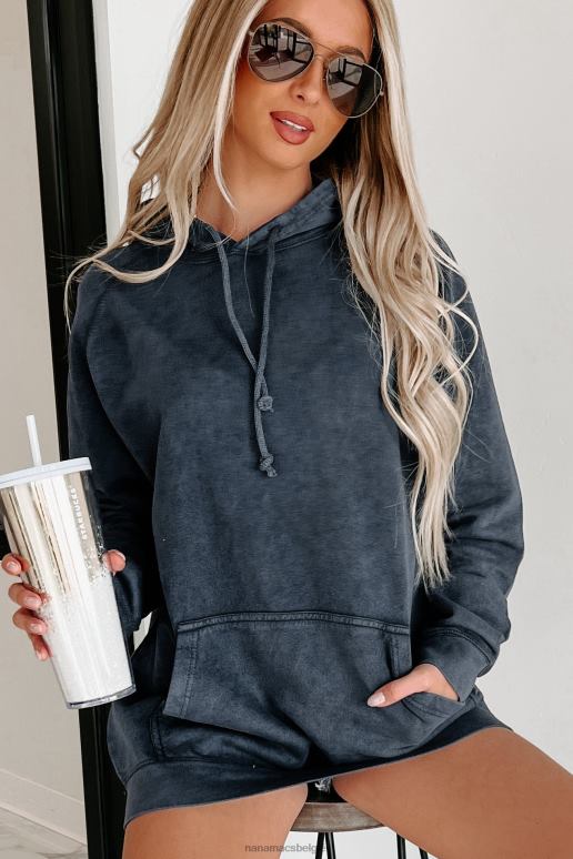 vintage spijkerstof hoodie met minerale wassing NanaMacs HPTT673