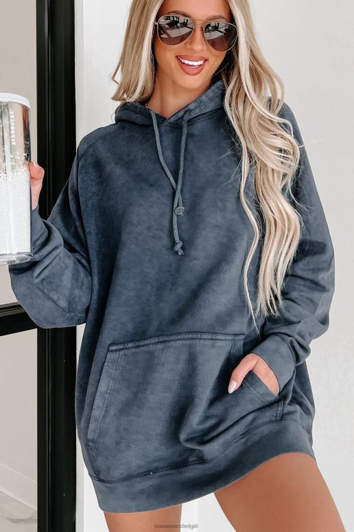 vintage spijkerstof hoodie met minerale wassing NanaMacs HPTT673