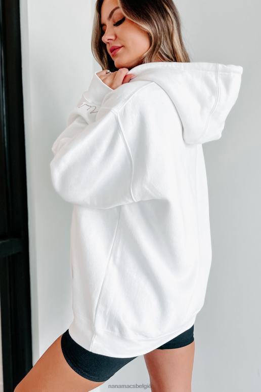 wit/taupe tekstmouw xoxo grafische hoodie NanaMacs HPTT1067