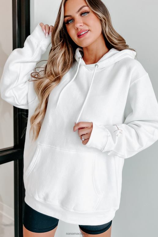 wit/taupe tekstmouw xoxo grafische hoodie NanaMacs HPTT1067