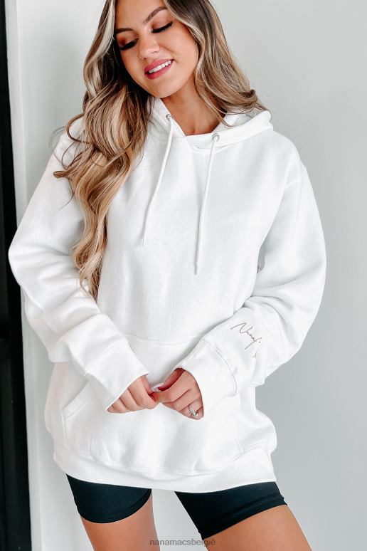 wit/taupe tekstmouw xoxo grafische hoodie NanaMacs HPTT1067