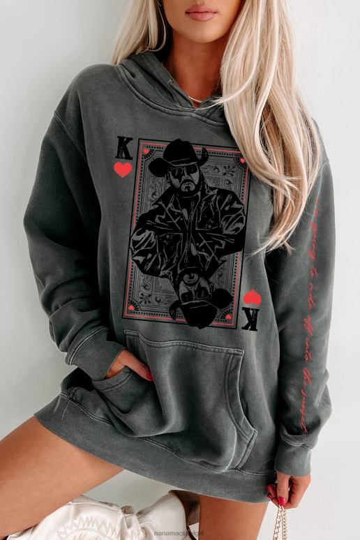 zwart rijd weg in de zonsondergang dubbelzijdige hoodie met vintage wassing NanaMacs HPTT1033