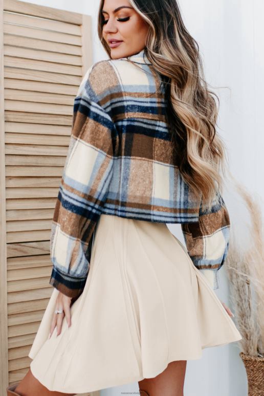 blauw/bruin verwachtingen van herfst geruite crop shaket NanaMacs HPTT3685