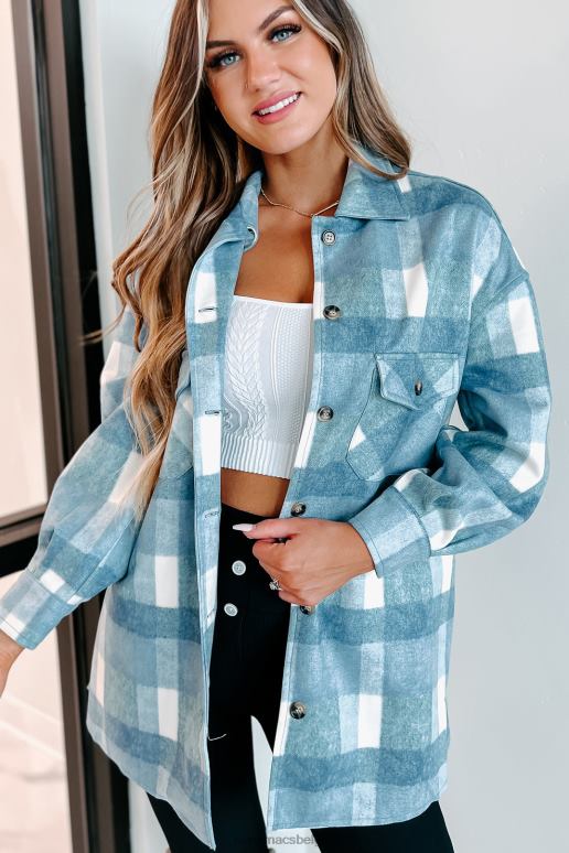 blauw gemakkelijk te lezen lange geruite shaket NanaMacs HPTT3683