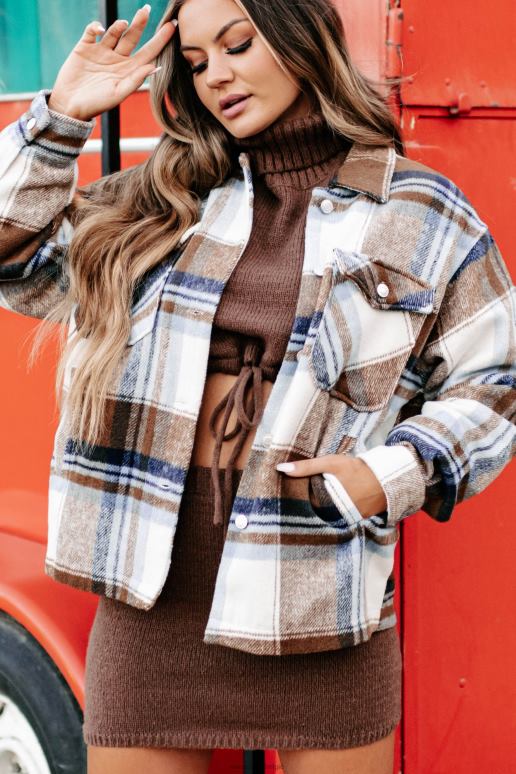 blauw laten we gaan kijken naar geruite hut NanaMacs HPTT3712