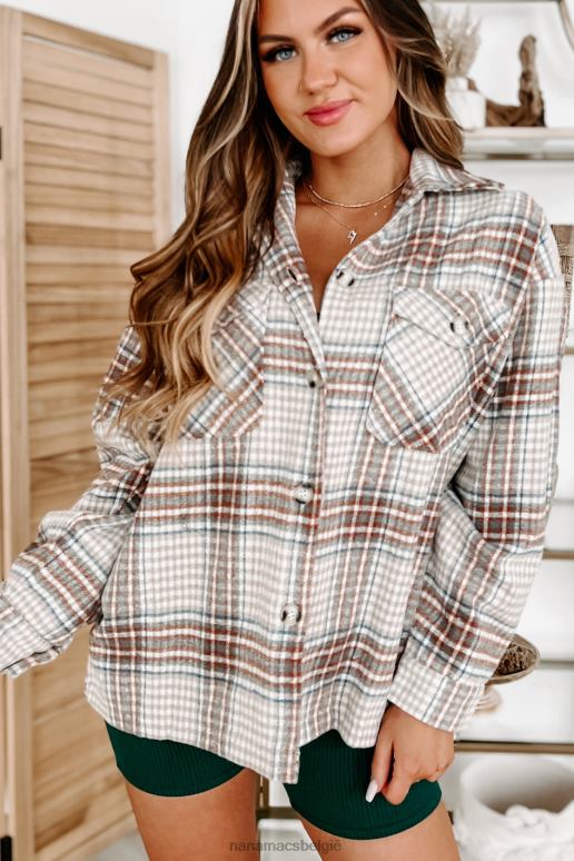 bruin erop rekenen geruite shacket NanaMacs HPTT3653