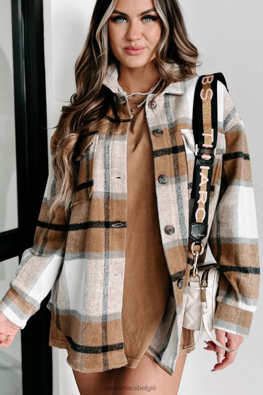 bruin tandy geruite shacket NanaMacs HPTT3658